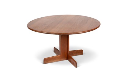 Lot 759 - GERALD MCCABE (USA, 1927-2010) FOR ORANGE CRATE MODERN, A SHEDUA WOOD CIRCULAR DINING TABLE