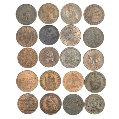 Lot 3 - A GROUP OF TWENTY 18TH/ 19TH CENTURY PROVINCIAL TOKENS