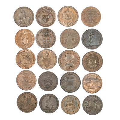 Lot 10 - A GROUP OF TWENTY 18TH/ 19TH CENTURY PROVINCIAL TOKENS