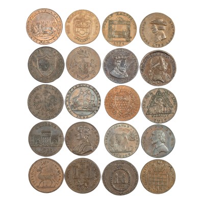 Lot 8 - A GROUP OF TWENTY 18TH/ 19TH CENTURY PROVINCIAL TOKENS
