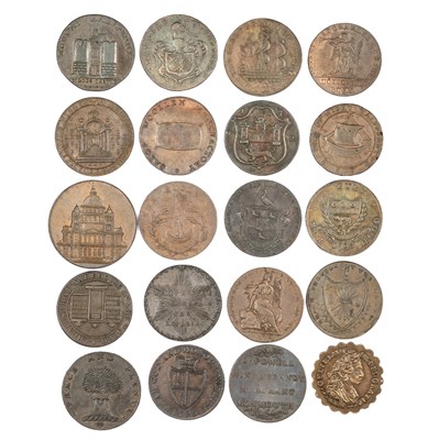 Lot 11 - A GROUP OF TWENTY 18TH/ 19TH CENTURY PROVINCIAL TOKENS