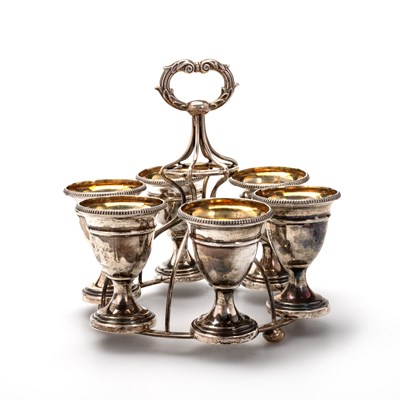 Lot 342 - A GEORGE III SILVER EGG CRUET