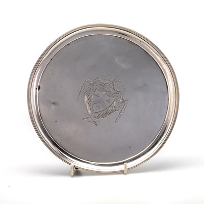 Lot 338 - A GEORGE III SILVER WAITER