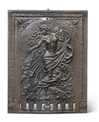 Lot 472 - AN AMERICAN ART NOUVEAU CAST IRON BOILER PLATE