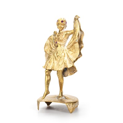 Lot 525 - FRANZ BERGMAN, A BRONZE FIGURE OF AN EASTERN DANCER