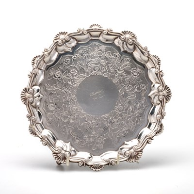 Lot 327 - A GEORGE III SILVER SALVER