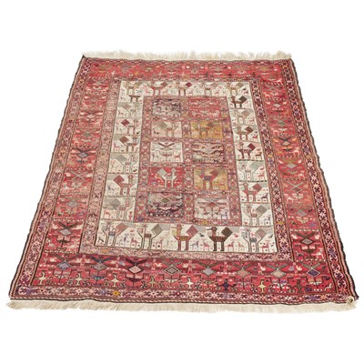 Lot 624 - A NORTH-WEST PERSIAN SILK SUMAC KILIM RUG