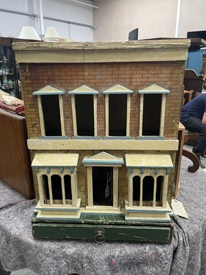 Lot 1 - A PRIMITIVE 19TH CENTURY DOLLS HOUSE, POSSIBLY AMERICAN