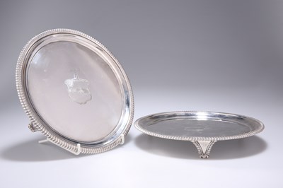 Lot 351 - A PAIR OF GEORGE III SILVER SALVERS