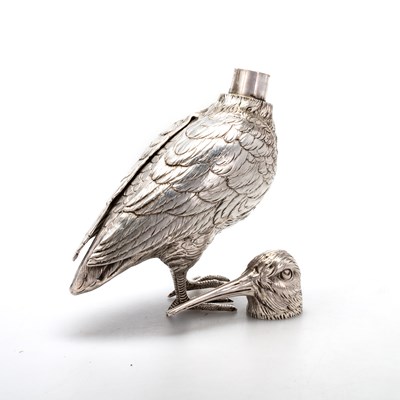 Lot 220 - A CONTINENTAL SILVER MODEL OF A SNIPE