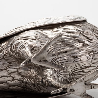 Lot 220 - A CONTINENTAL SILVER MODEL OF A SNIPE