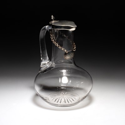 Lot 296 - A VICTORIAN SILVER-MOUNTED GLASS CLARET JUG