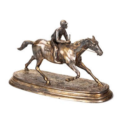 Lot 603 - AFTER P.J. MÊNE, A SILVERED-BRONZE EQUESTRIAN GROUP