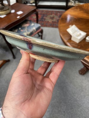 Lot 78 - A CHINESE JUN-TYPE PURPLE SPLASH DISH