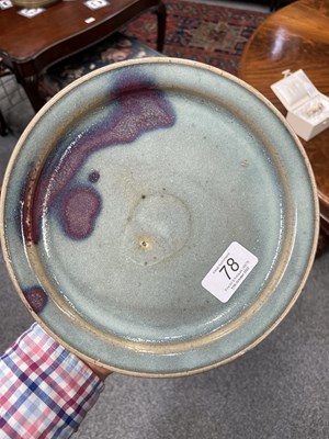 Lot 78 - A CHINESE JUN-TYPE PURPLE SPLASH DISH