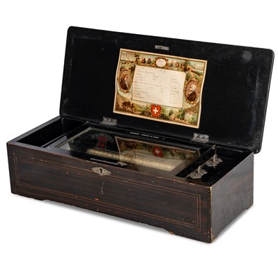 Lot 618 - A SWISS MUSIC BOX, PLAYING TEN-AIRS, PROBABLY BREMOND