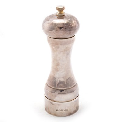 Lot 287 - AN ELIZABETH II SILVER PEPPER GRINDER