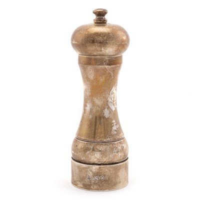 Lot 279 - AN ELIZABETH II SILVER PEPPER GRINDER