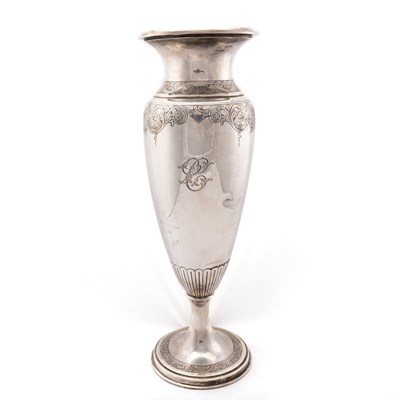 Lot 218 - A LARGE AMERICAN SILVER VASE