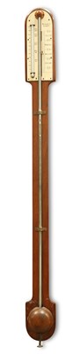 Lot 275 - A LATE 19TH CENTURY MAHOGANY STICK BAROMETER