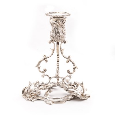 Lot 267 - A FINE PAIR OF CAST IRISH SILVER CANDLESTICKS