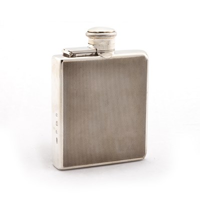 Lot 333 - A GEORGE V SILVER HIP FLASK