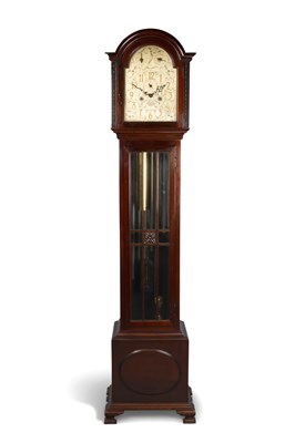 Lot 667 - AN EDWARDIAN MAHOGANY MUSICAL LONGCASE CLOCK