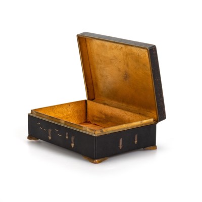 Lot 166 - A JAPANESE IRON KOMAI-STYLE CIGARETTE BOX
