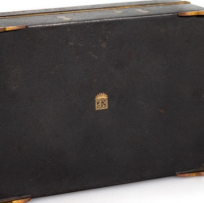 Lot 166 - A JAPANESE IRON KOMAI-STYLE CIGARETTE BOX