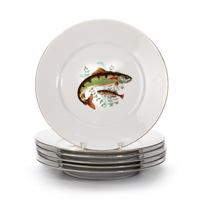 Lot 51 - RICHARD GINORI (ITALY), A FISH PATTERN DINNER SERVICE, LATE 1960S