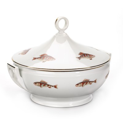 Lot 51 - RICHARD GINORI (ITALY), A FISH PATTERN DINNER SERVICE, LATE 1960S