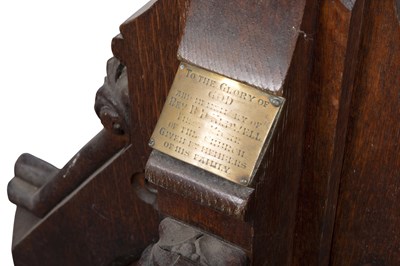 Lot 735 - A LARGE 19TH CENTURY CARVED OAK EAGLE LECTERN