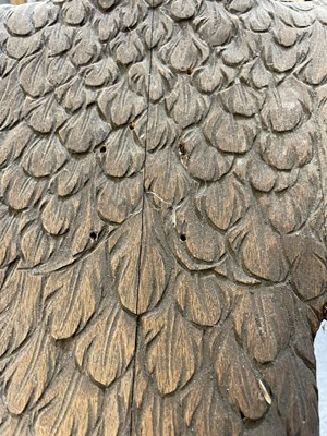 Lot 735 - A LARGE 19TH CENTURY CARVED OAK EAGLE LECTERN