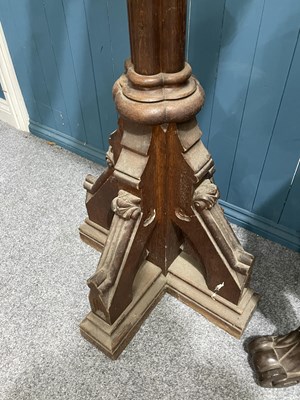 Lot 735 - A LARGE 19TH CENTURY CARVED OAK EAGLE LECTERN