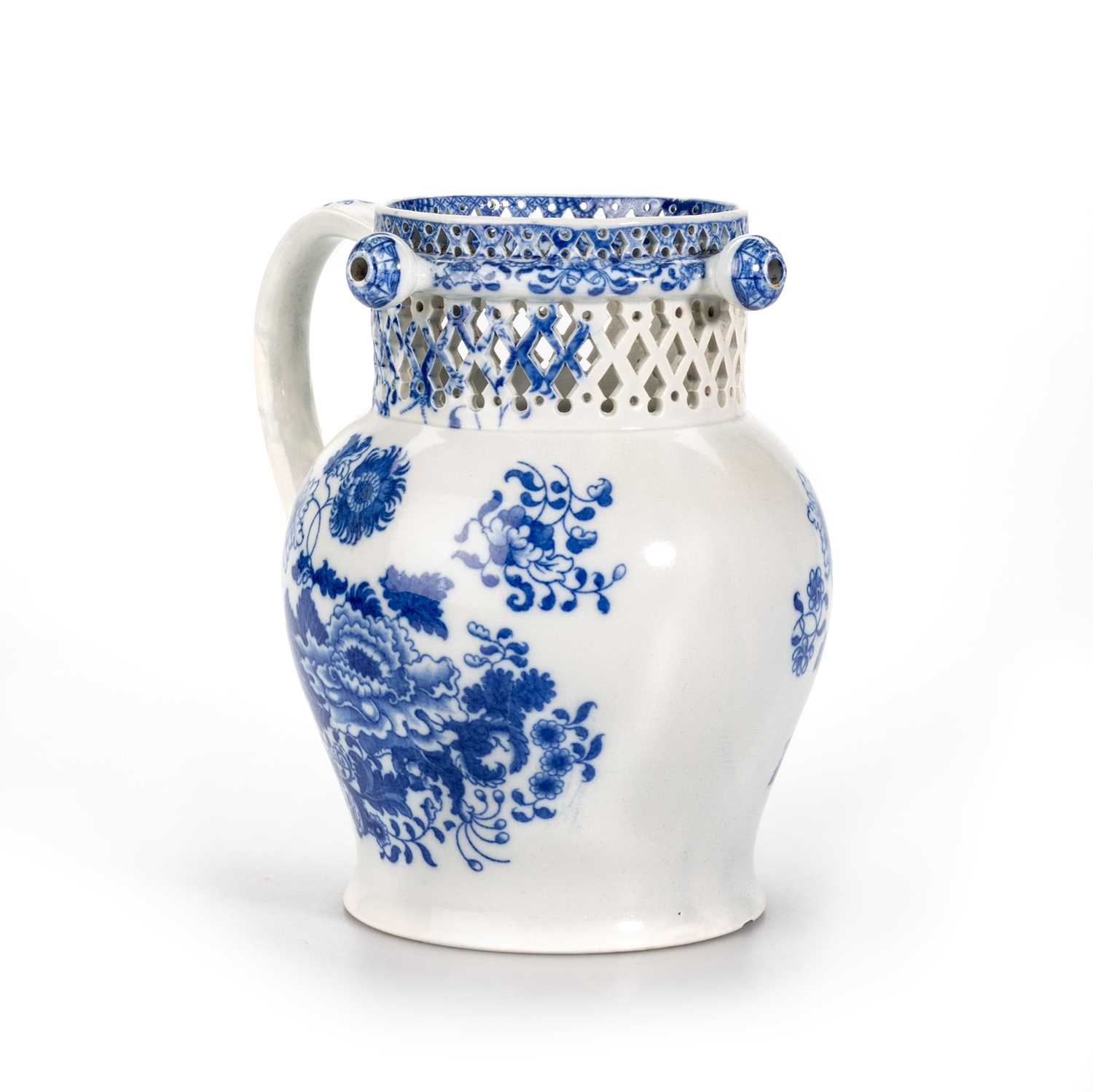 Lot 63 - A SWANSEA CAMBRIAN PEARLWARE  PUZZLE JUG, CIRCA 1810