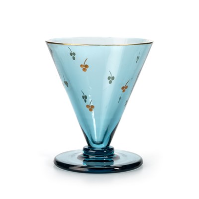 Lot 22 - ELIS BERGH FOR KOSTA, THREE BLUE GLASS VASES, CIRCA 1930S