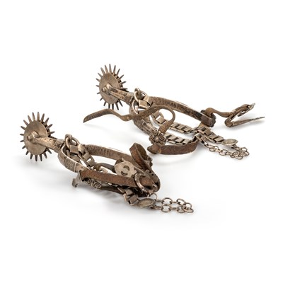 Lot 575 - A PAIR MAPUCHE (CHILEAN) SPURS, CIRCA 1900