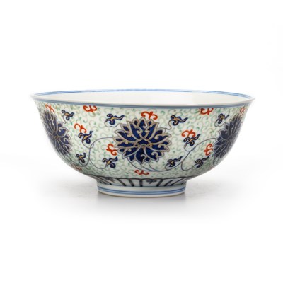 Lot 156 - A CHINESE DOUCAI 'FLORAL' BOWL, GUANGXU MARK