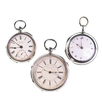 Lot 429 - THREE SILVER POCKET WATCHES