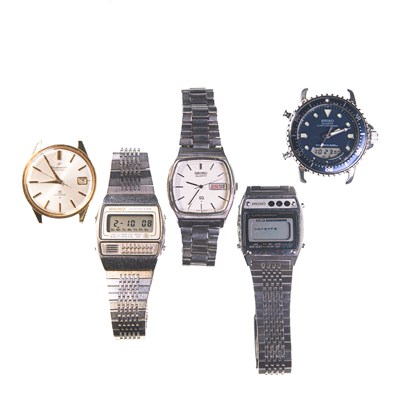 Lot 435 - AN ASSORTMENT OF FIVE SEIKO WATCHES