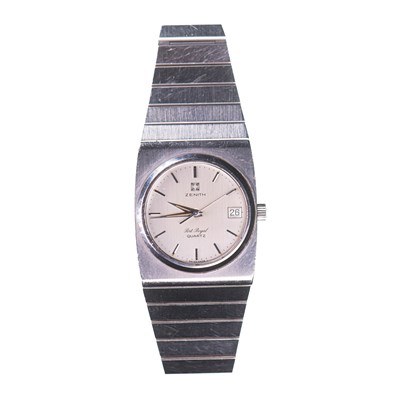 Lot 426 - A GENTS STEEL ZENITH BRACELET WATCH