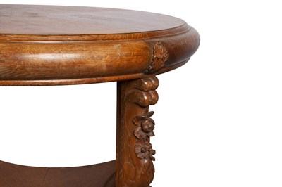 Lot 719 - AN ART DECO FRENCH OAK CIRCULAR CENTRE TABLE