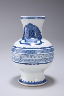 Lot 114 - A CHINESE BLUE AND WHITE BALUSTER VASE