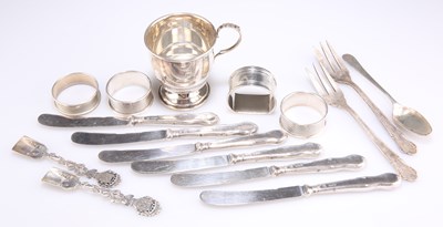 Lot 1262 - A GROUP OF ASSORTED SILVER AND PLATE