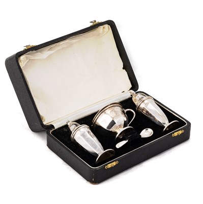 Lot 330 - AN ELIZABETH II SILVER CRUET SET