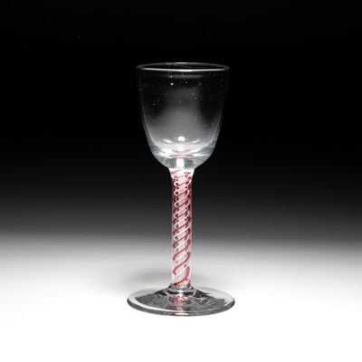 Lot 18 - A DUTCH COLOUR-TWIST WINE GLASS, LATE 18TH CENTURY