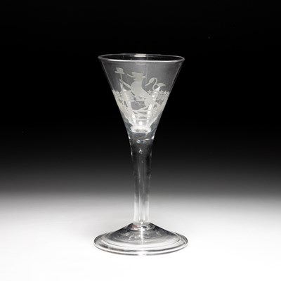 Lot 15 - A WINE GLASS, CIRCA 1750