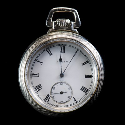 Lot 478 - AN ELGIN OPEN FACE POCKET WATCH