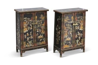 Lot 788 - A PAIR OF 20TH CENTURY CHINESE LACQUER SIDE CABINETS