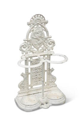 Lot 762 - A LARGE SCOTTISH COUNTRY HOUSE PAINTED CAST IRON STICKSTAND, 19TH CENTURY